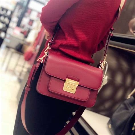 michael kors sloan maroon|Michael Kors sloan editor.